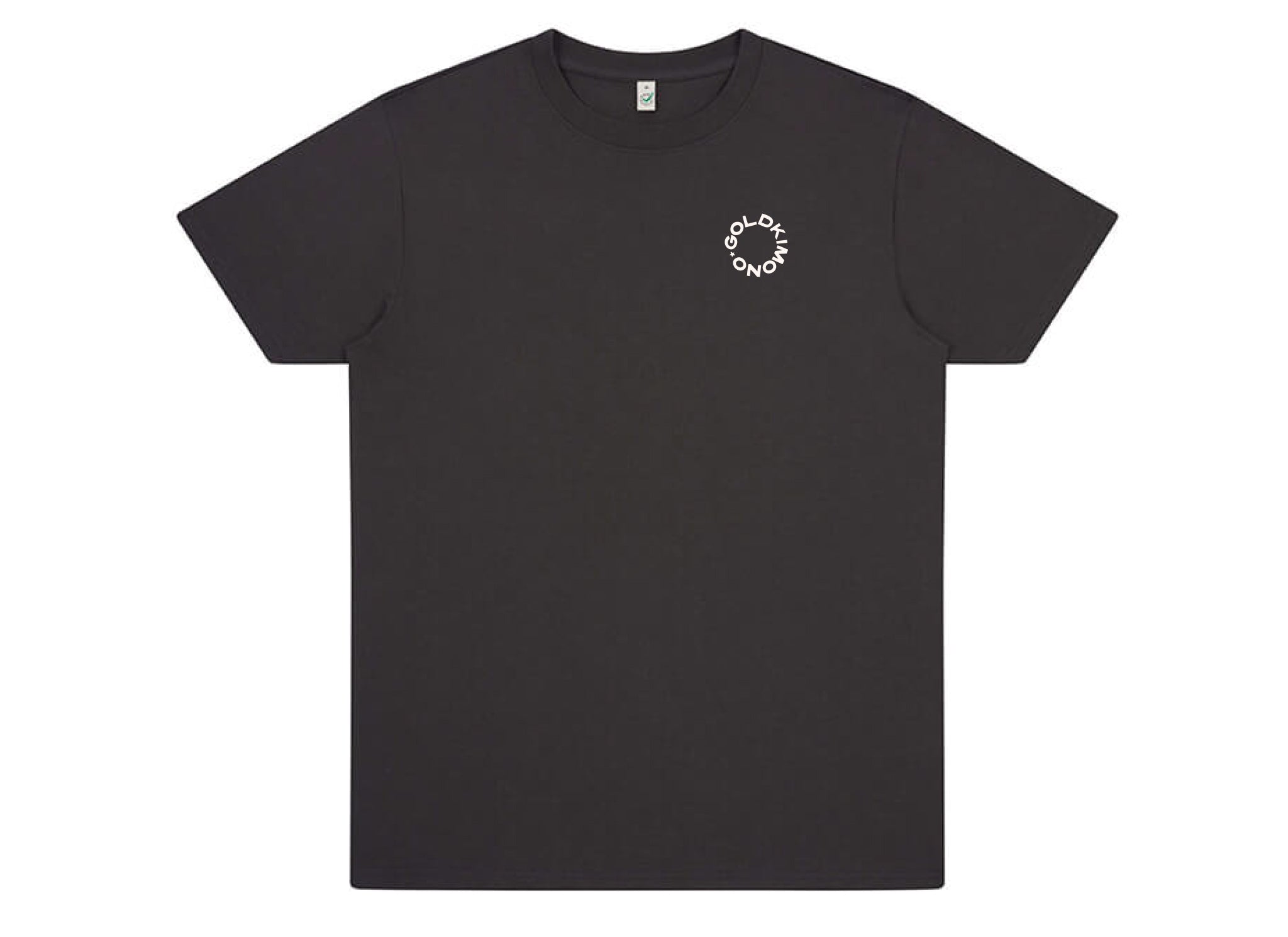 Unisex Organic Oversized 'Goldkimono Logo' Tee - Faded Black/Deep Grey