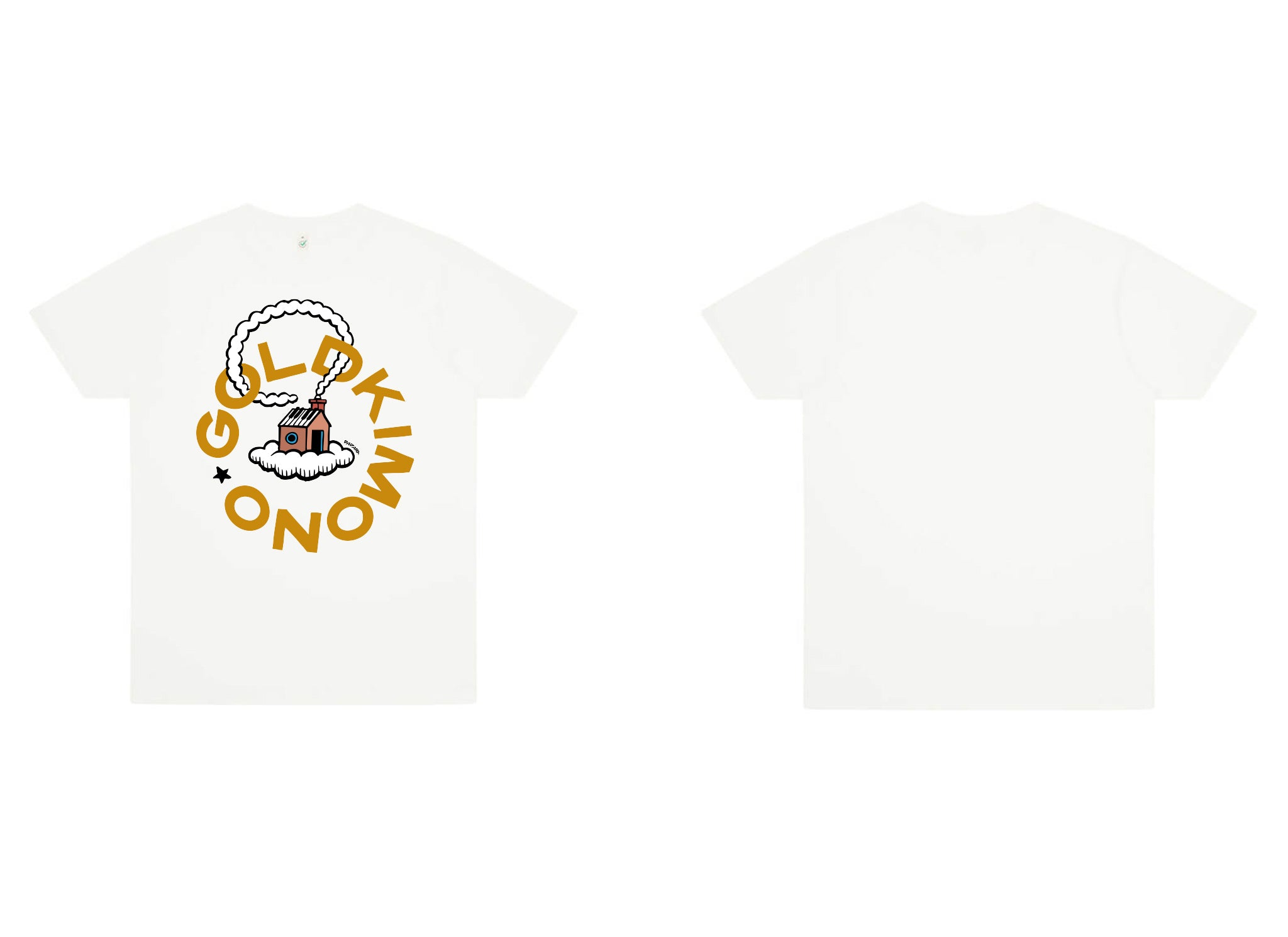 Unisex Organic Oversized 'Goldkimono Logo' Tee - Off-White